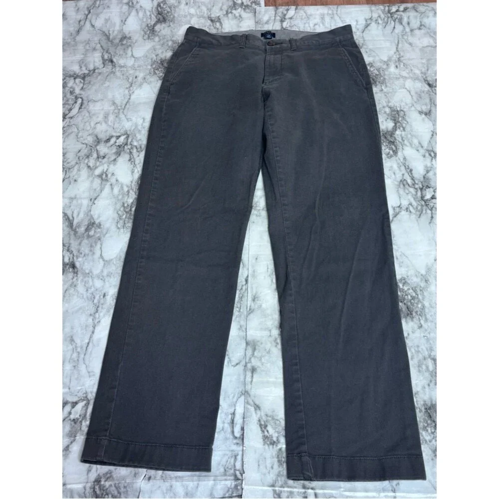 J. Crew Flex 30 x 30 Men's Straight Chinos Pants Charcoal Grey Gray office wear